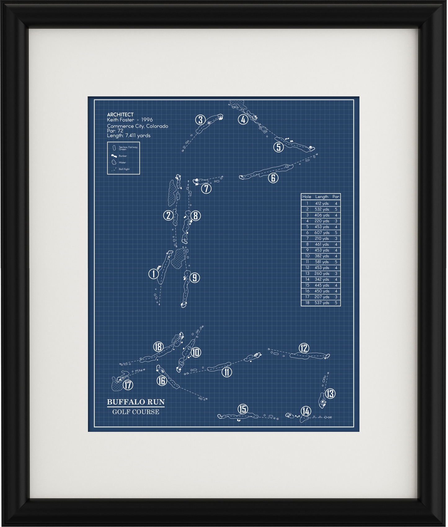 Buffalo Run Golf Course Blueprint (Print)