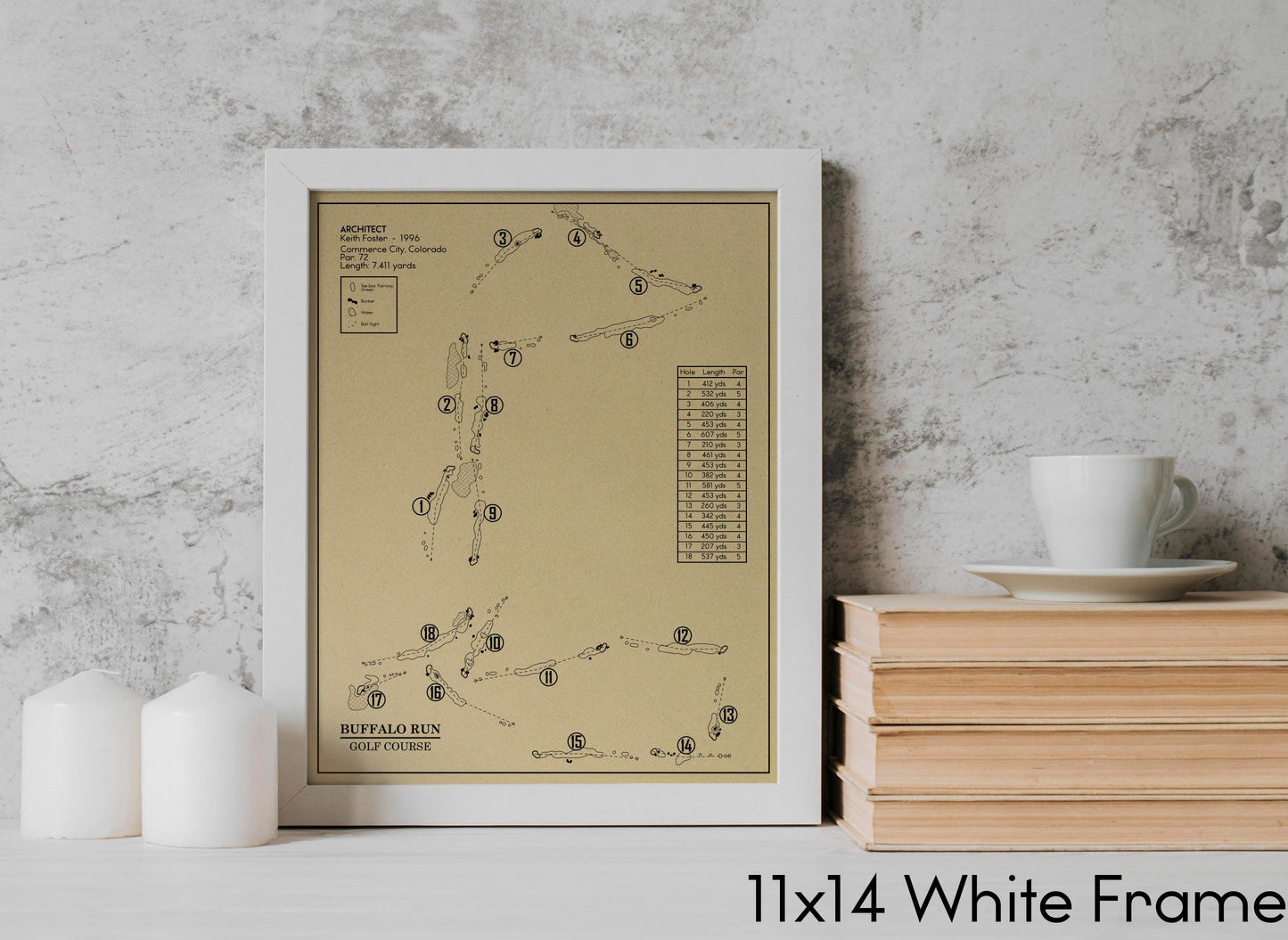 Buffalo Run Golf Course Outline (Print)