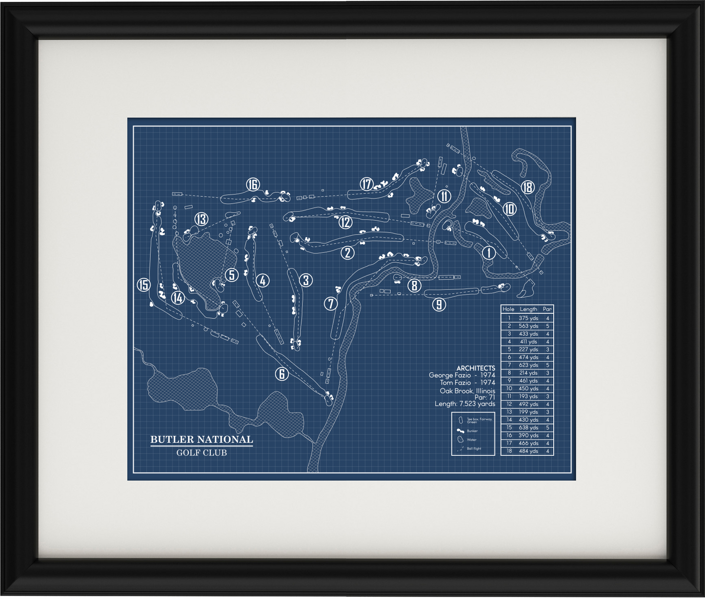 Butler National Golf Club Blueprint (Print)