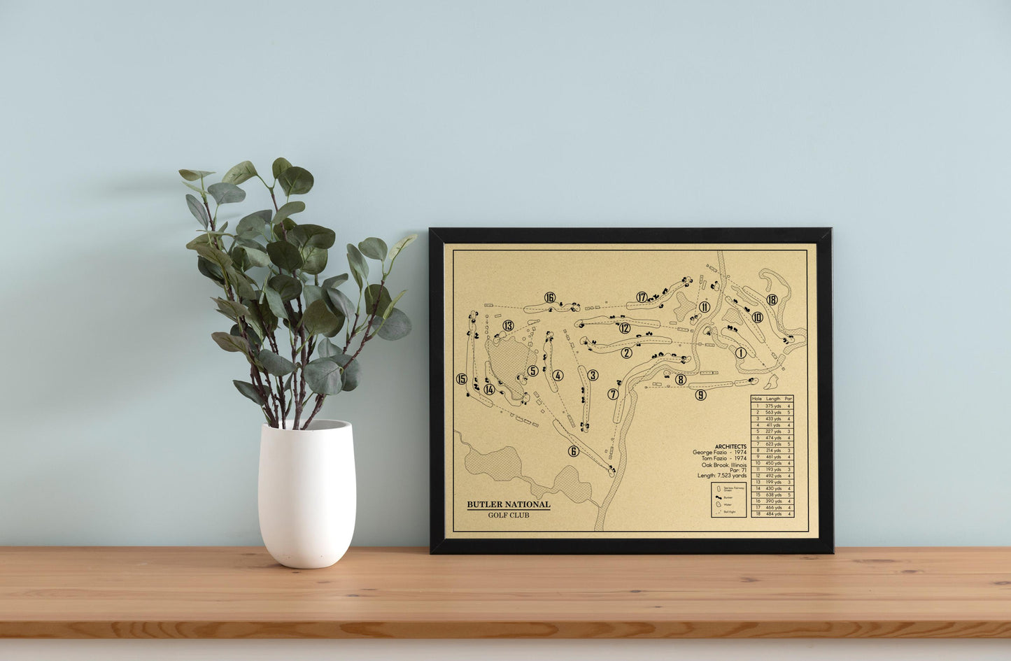 Butler National Golf Club Outline (Print)