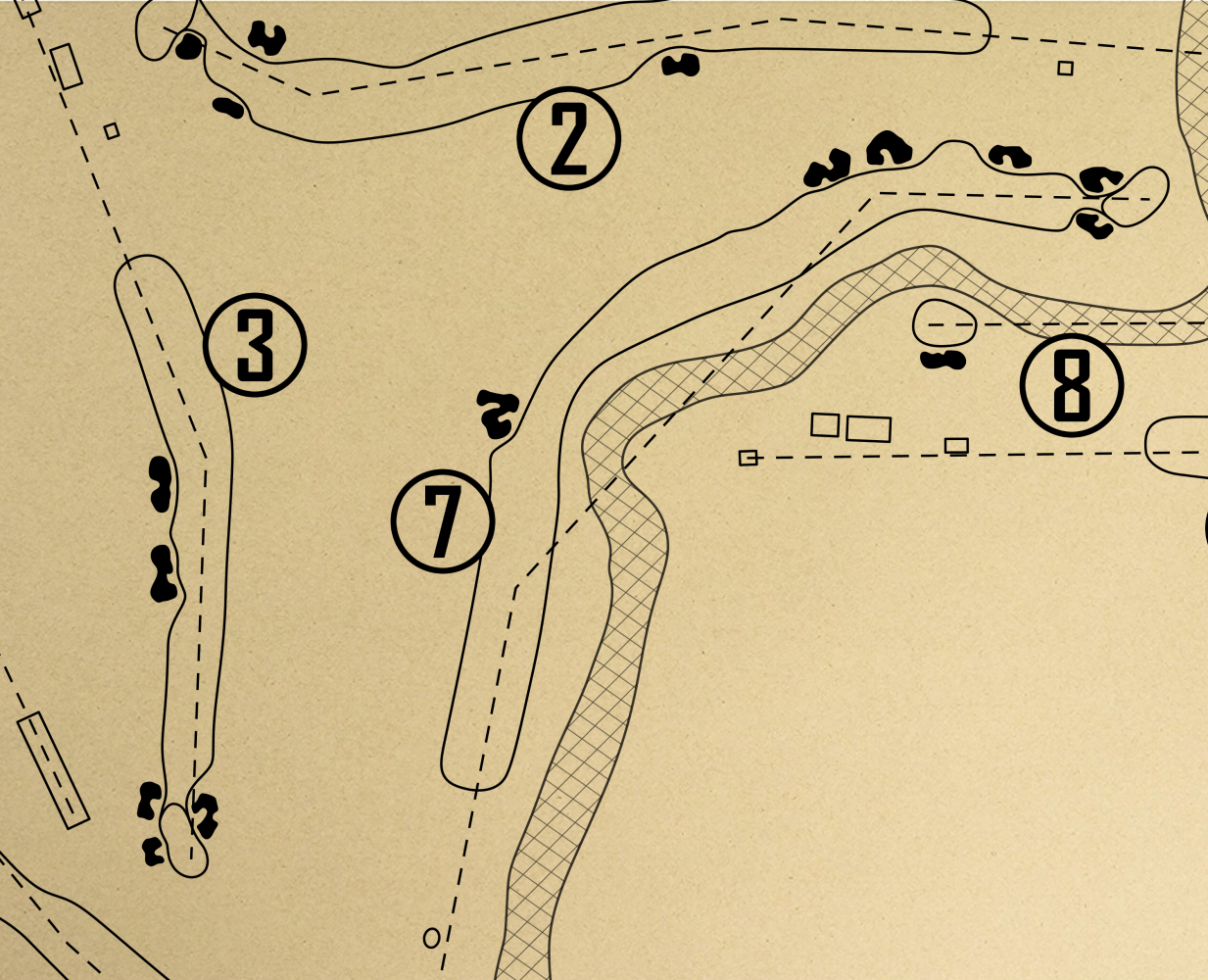 Butler National Golf Club Outline (Print)