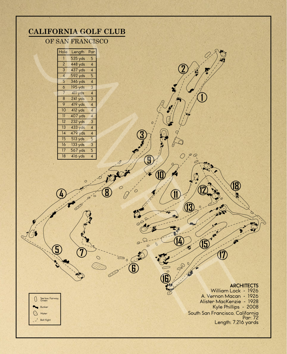 California Golf Club of San Francisco Outline (Print)