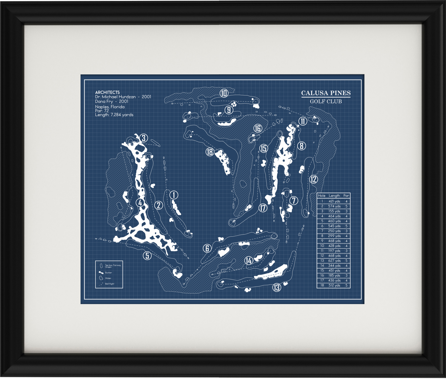 Calusa Pines Golf Club Blueprint (Print)