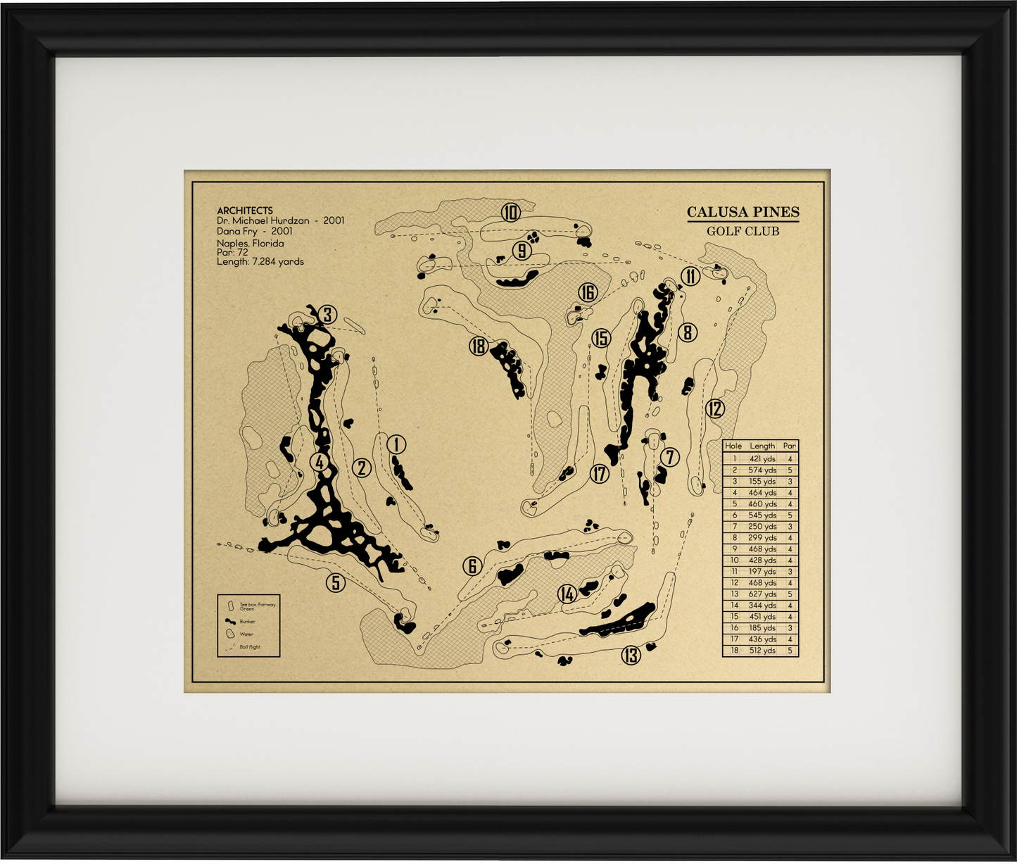 Calusa Pines Golf Club Outline (Print)
