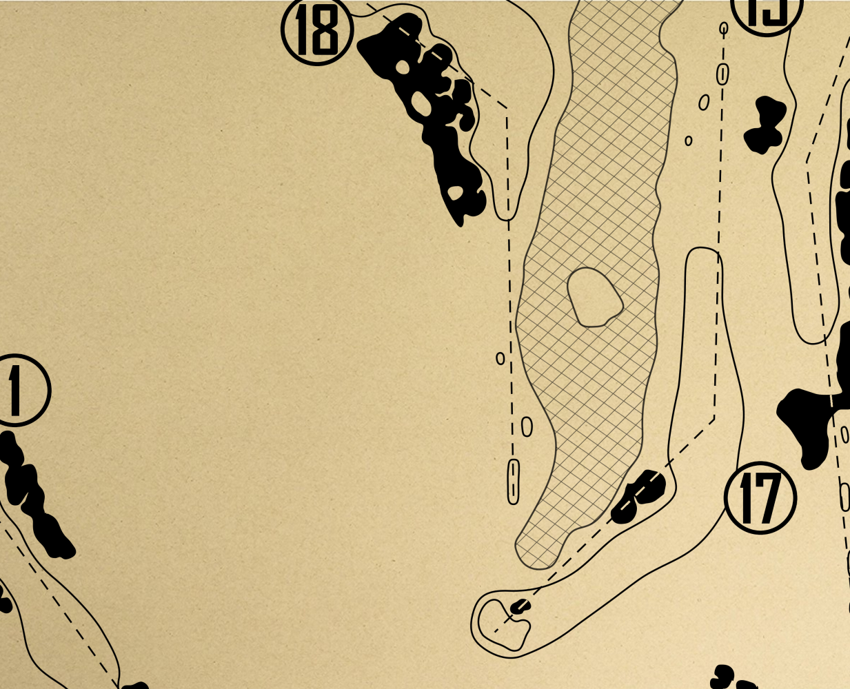 Calusa Pines Golf Club Outline (Print)