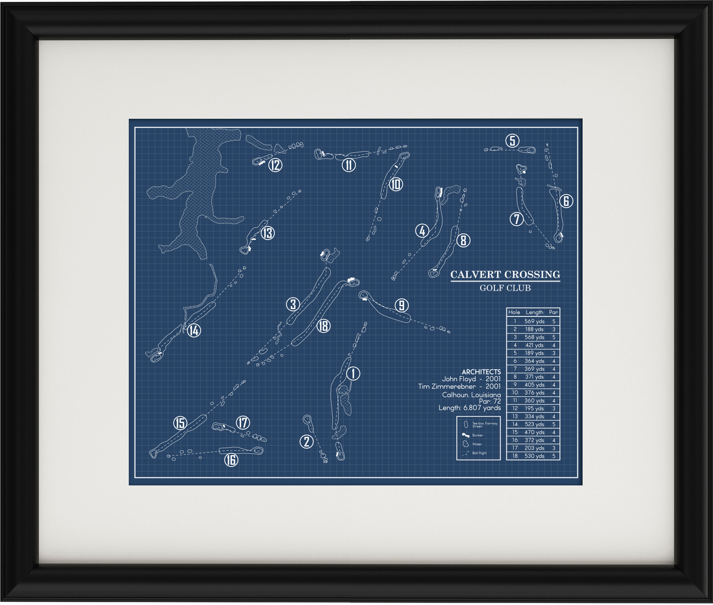 Calvert Crossing Golf Club Blueprint (Print)