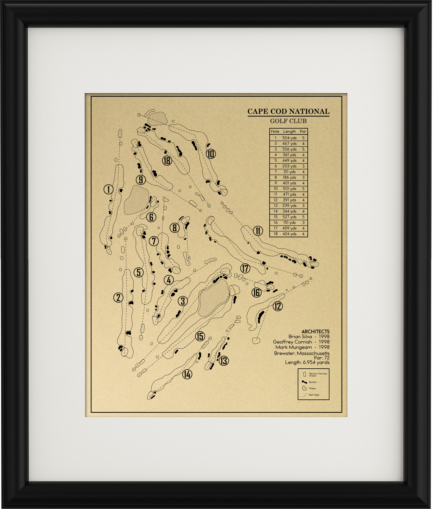 Cape Cod National Golf Club Outline (Print)