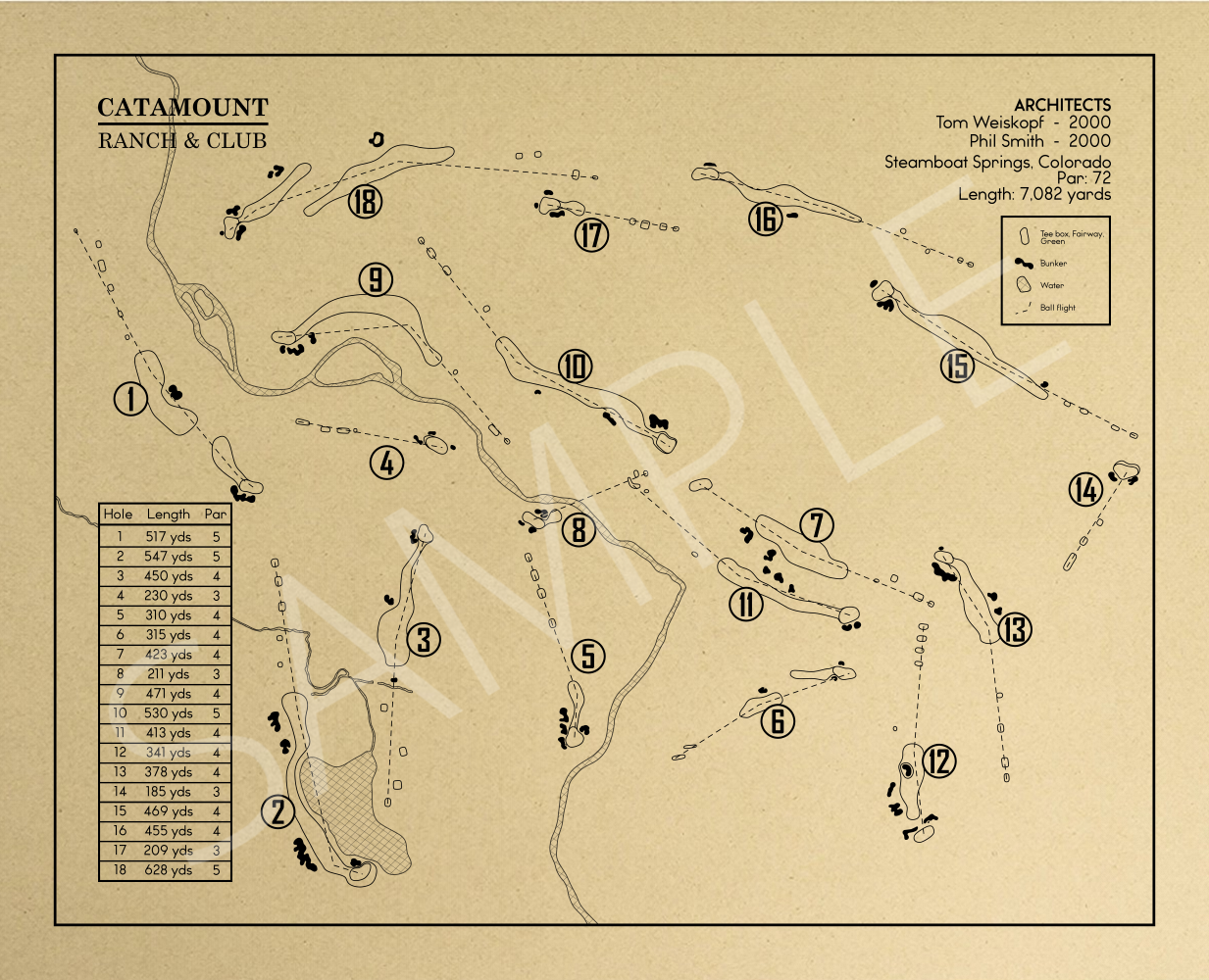 Catamount Ranch & Club Outline (Print)