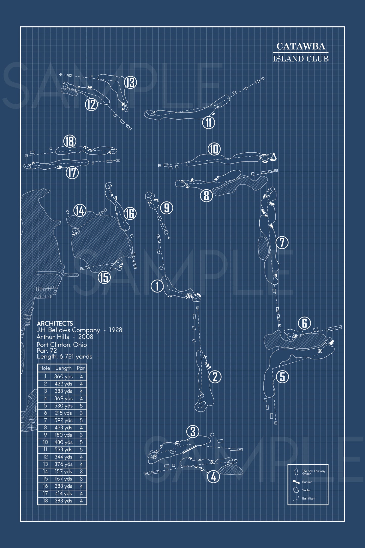 Catawba Island Club Blueprint (Print)