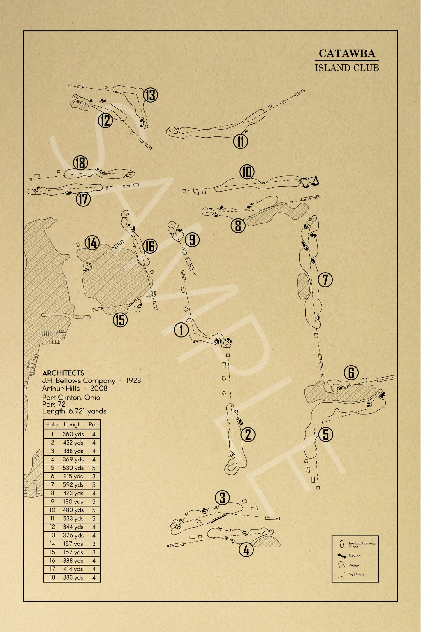 Catawba Island Club Outline (Print)