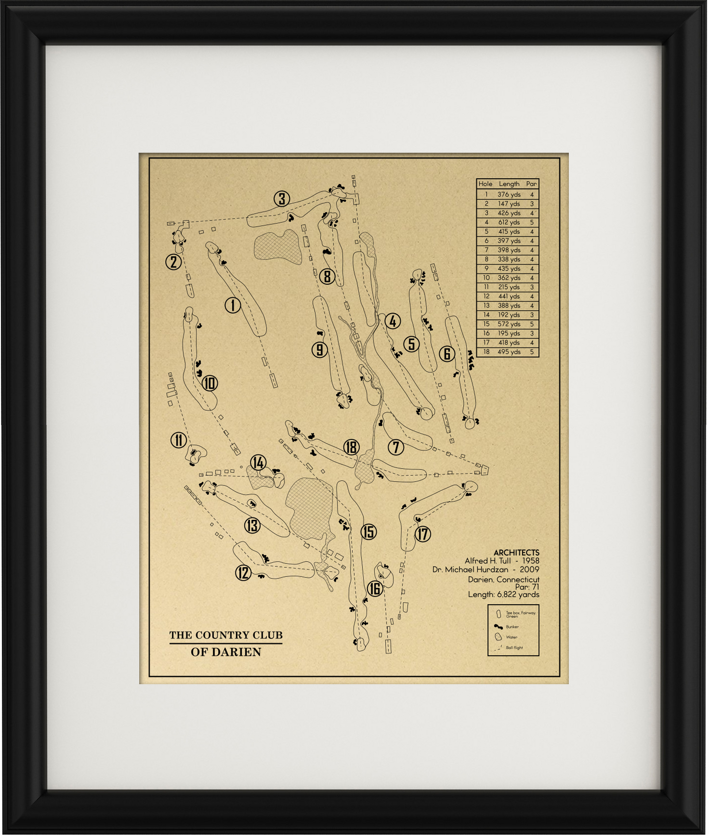 The Country Club of Darien Outline (Print)