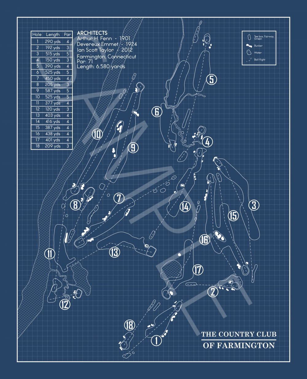 The Country Club of Farmington Blueprint (Print)