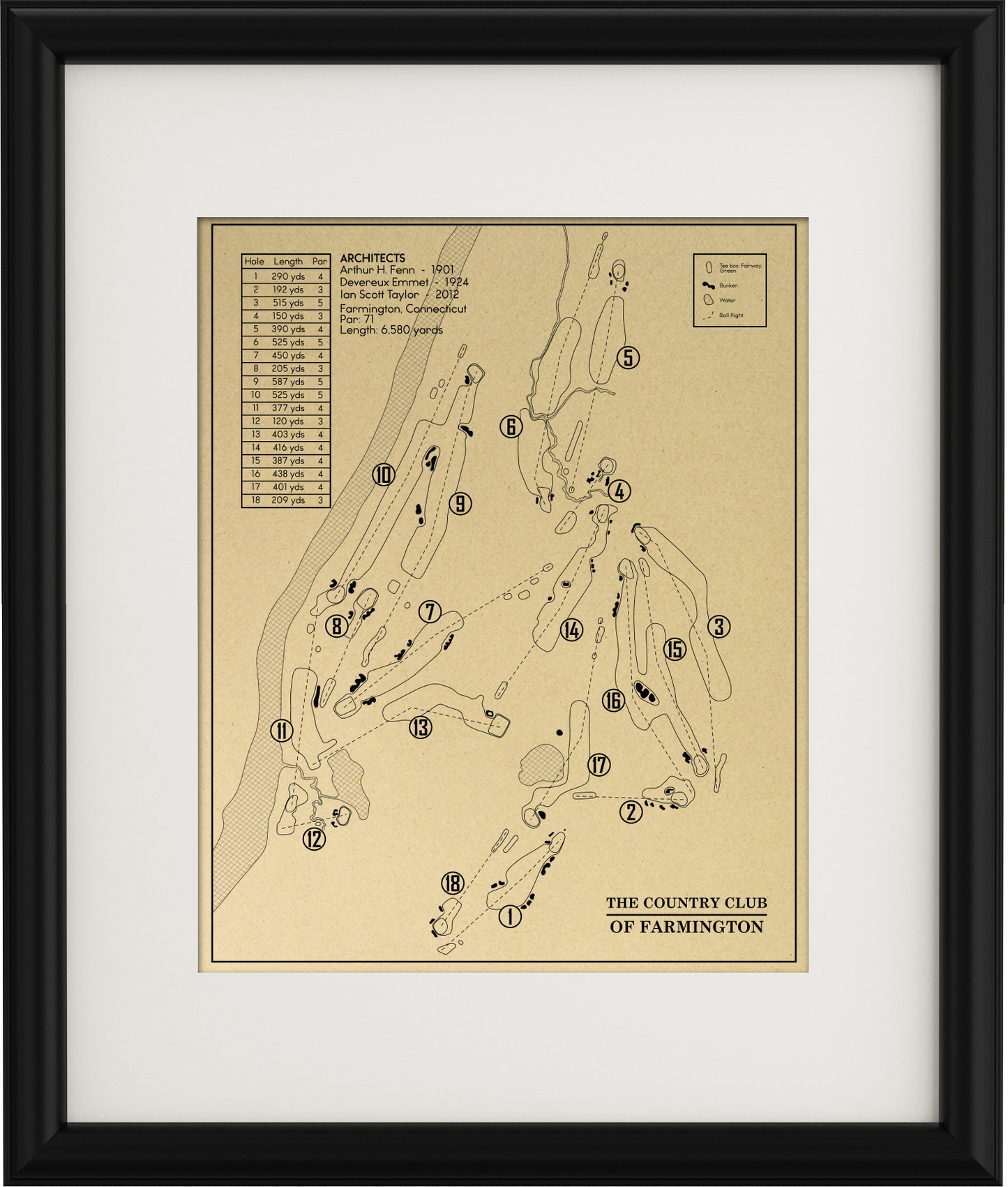 The Country Club of Farmington Outline (Print)