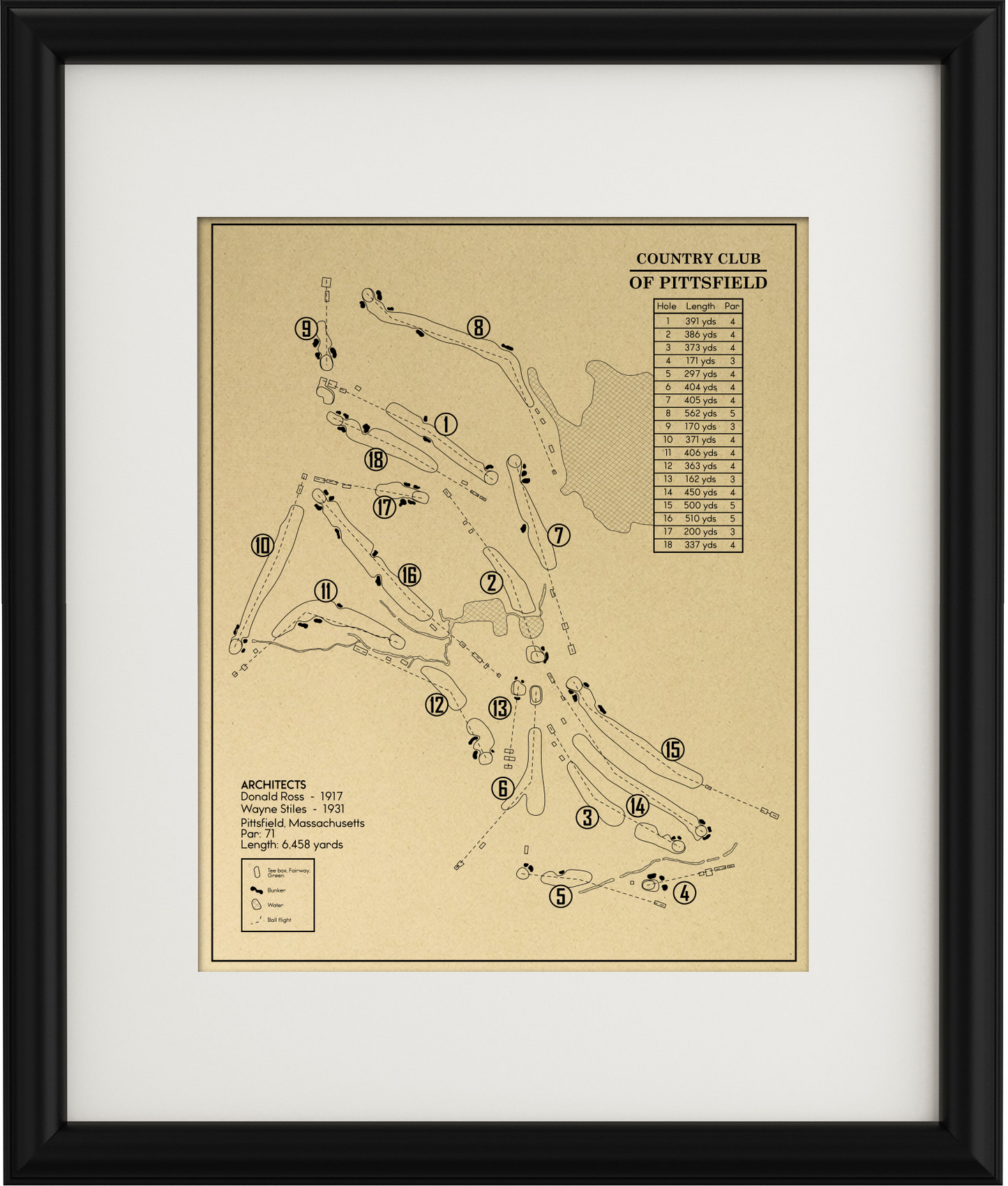 Country Club of Pittsfield Outline (Print)