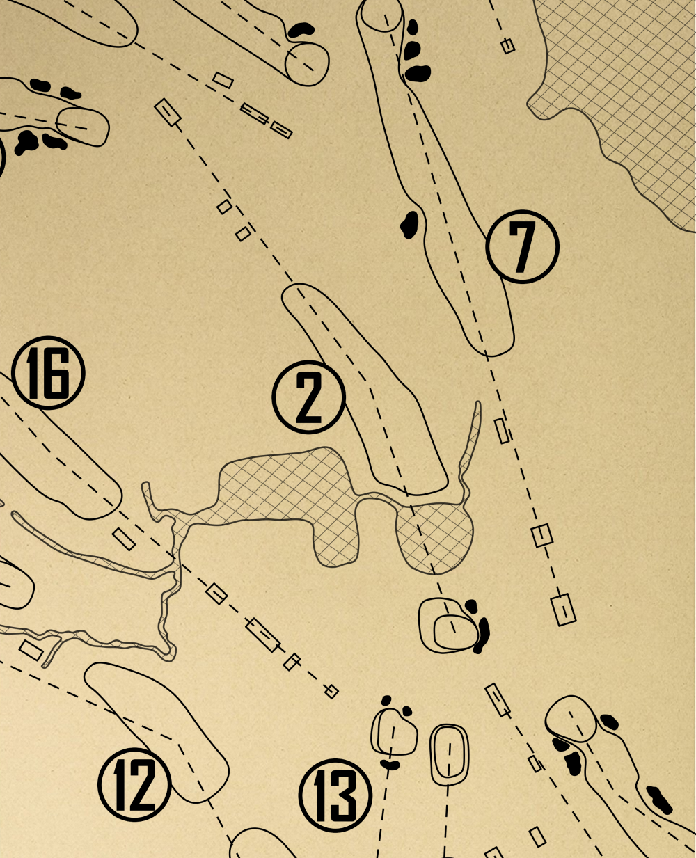 Country Club of Pittsfield Outline (Print)