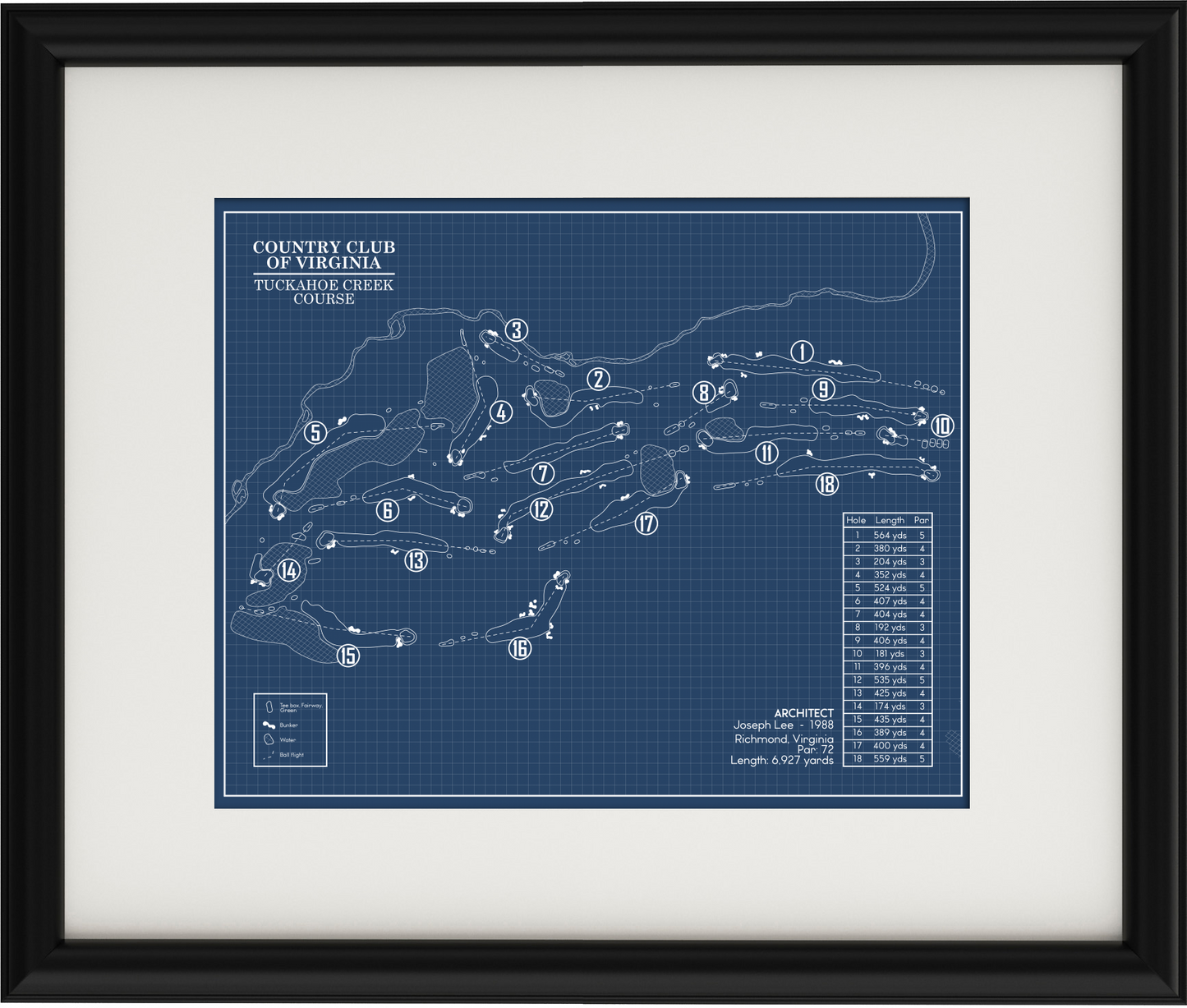 Country Club of Virginia Tuckahoe Creek Course Blueprint (Print)