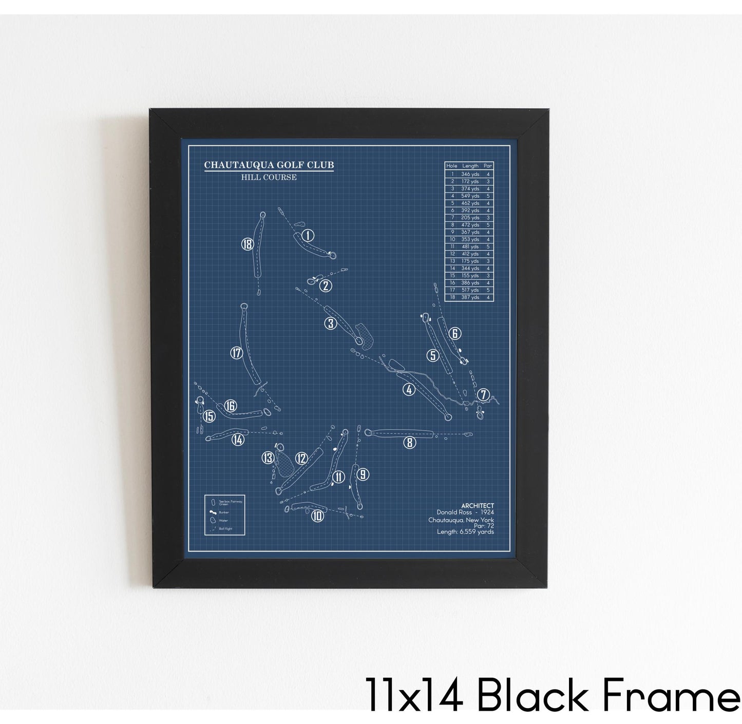 Chautauqua Golf Club - Hill Course Blueprint (Print)