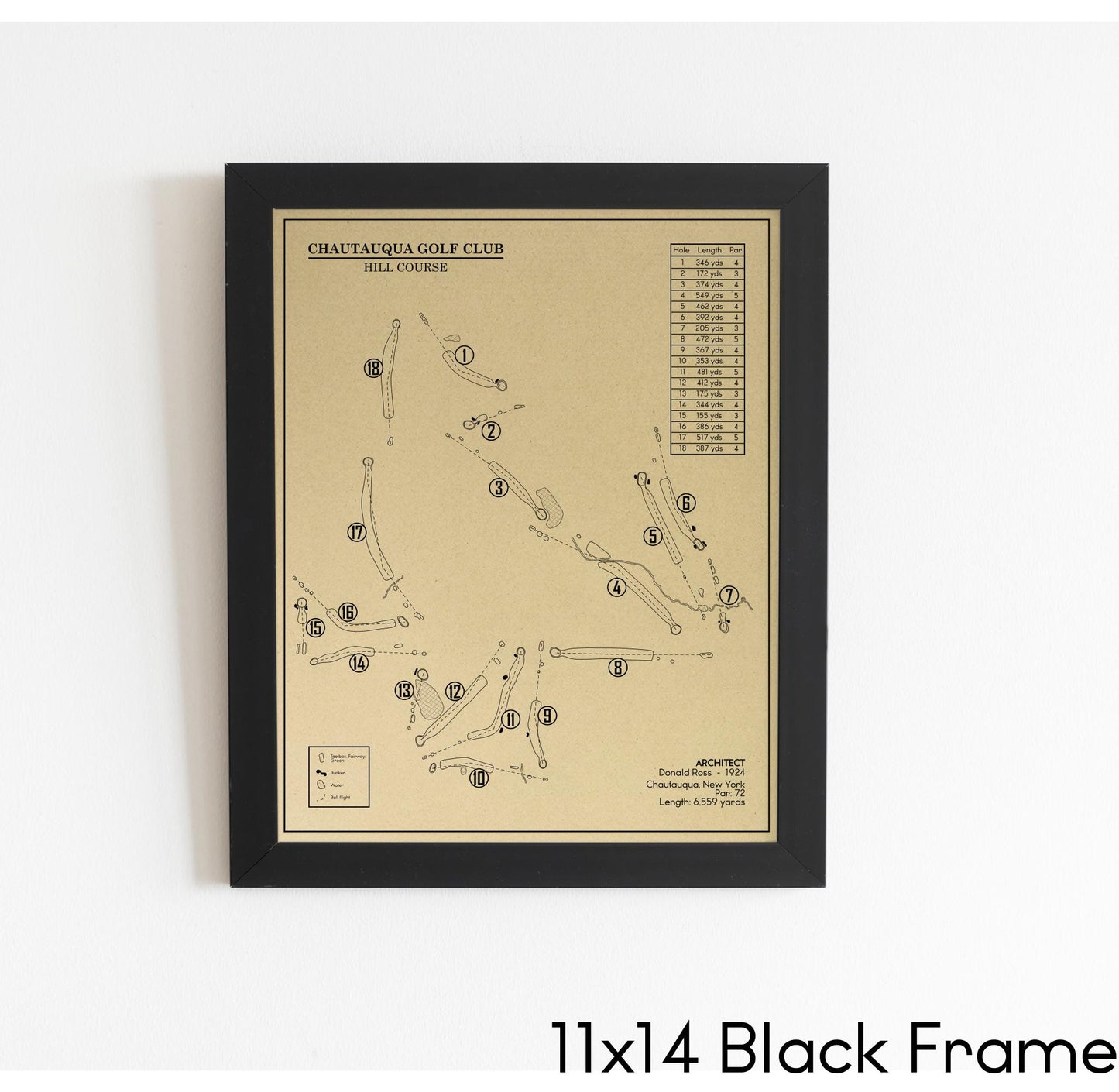 Chautauqua Golf Club - Hill Course Outline (Print)