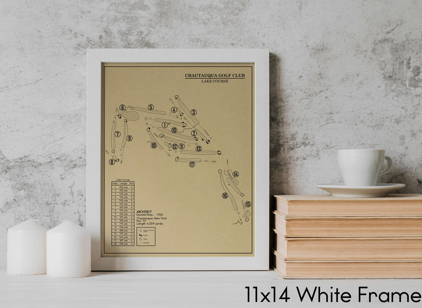 Chautauqua Golf Club - Lake Course Outline (Print)