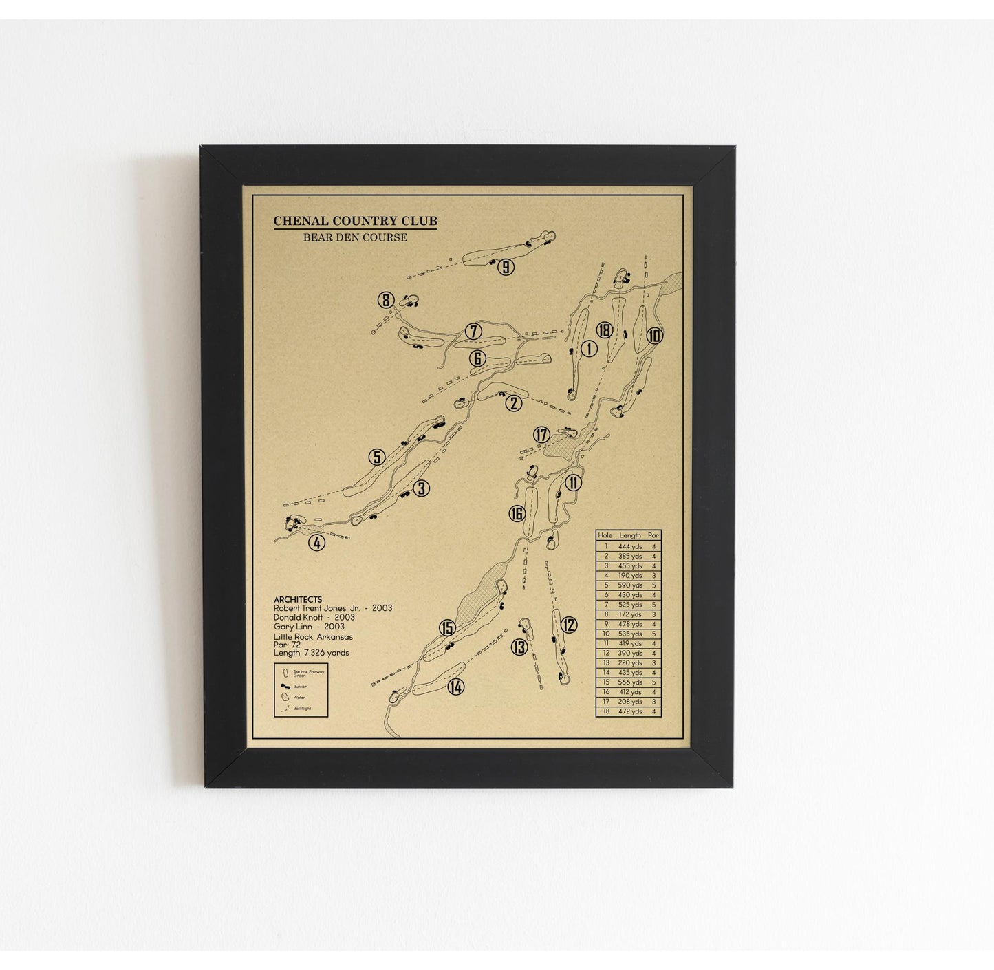Chenal Country Club Bear Den Course Outline (Print)