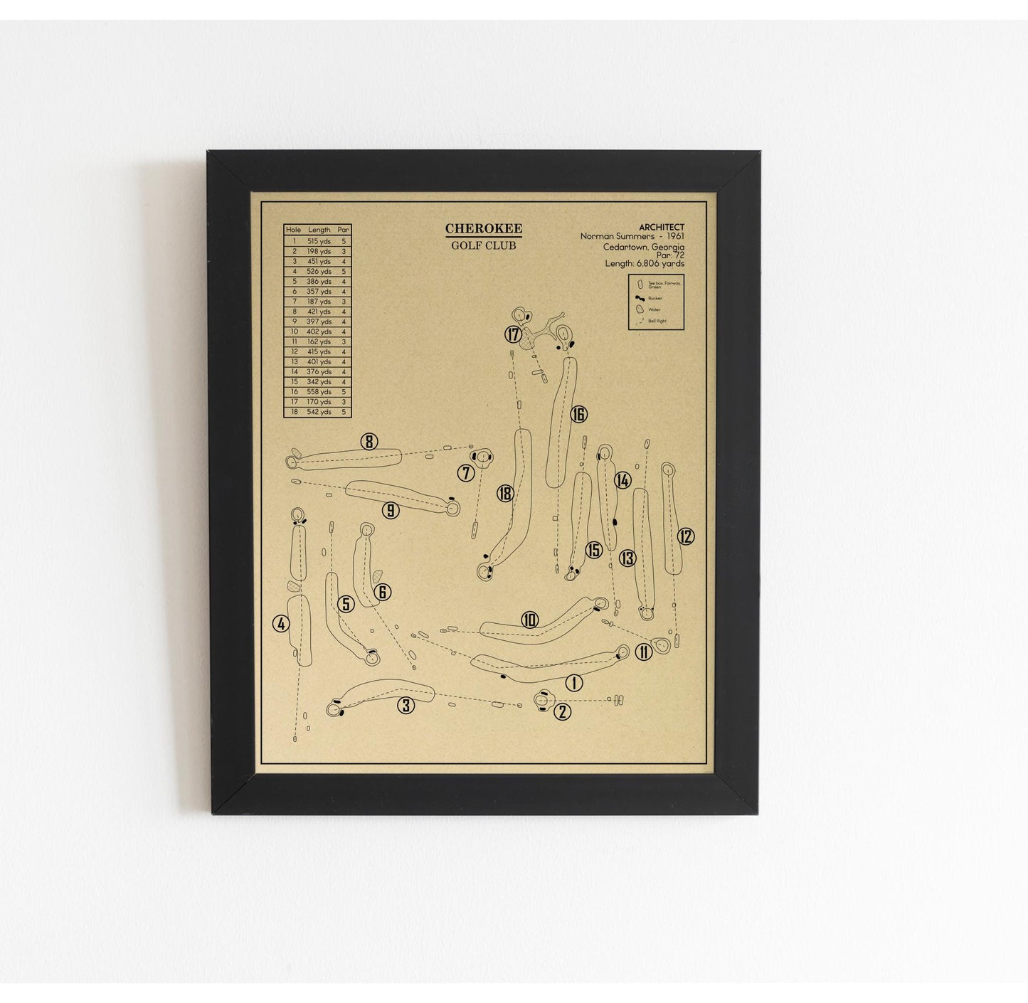 Cherokee Golf Club Outline (Print)