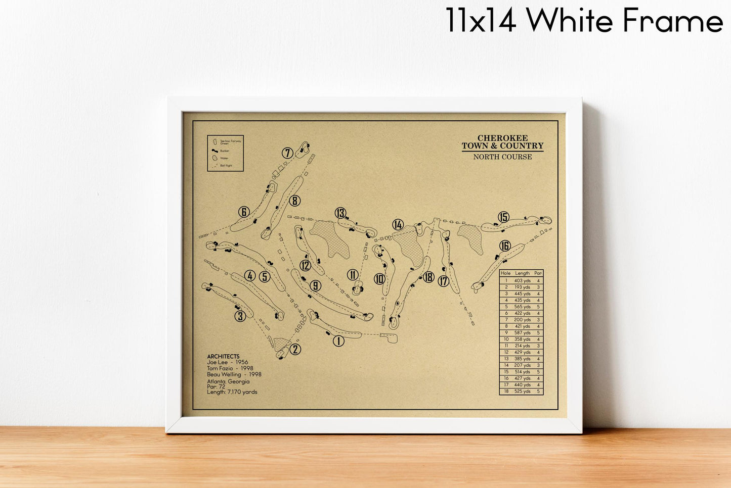 Cherokee Town & Country Club North Course Outline (Print)