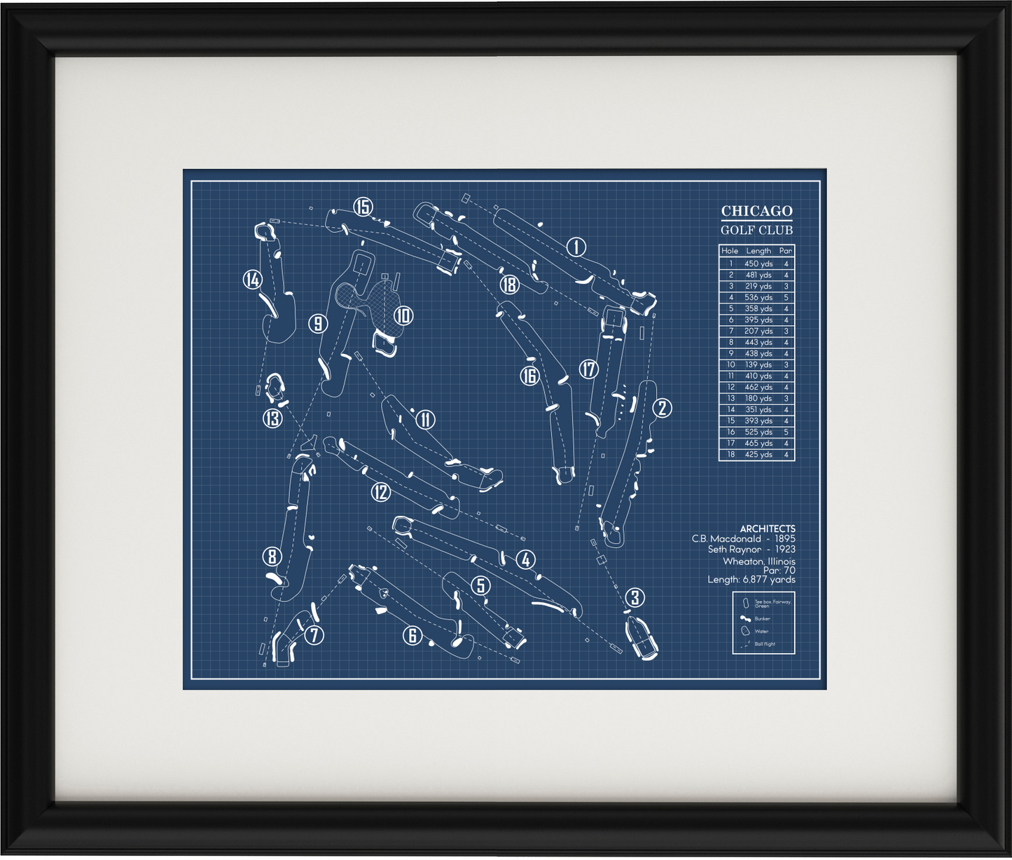 Chicago Golf Club Blueprint (Print)