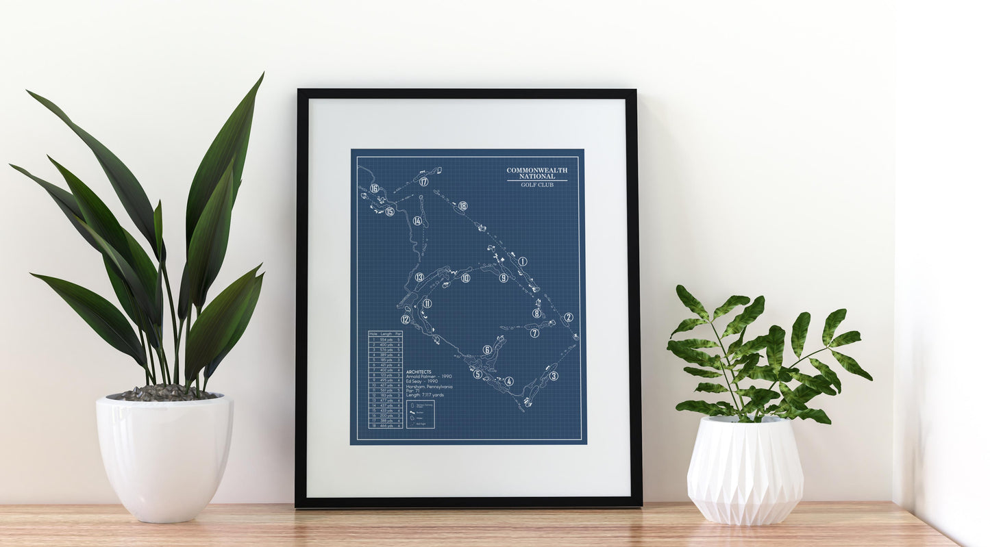 Commonwealth National Golf Club Blueprint (Print)