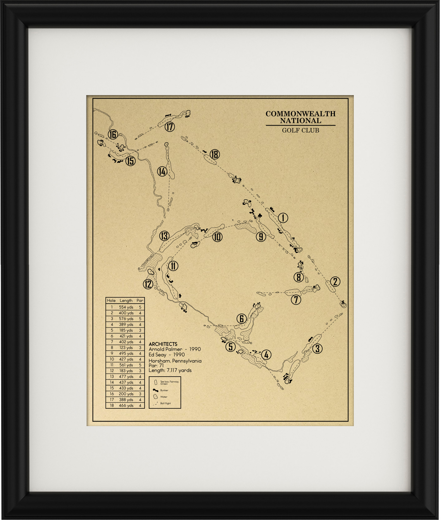 Commonwealth National Golf Club Outline (Print)