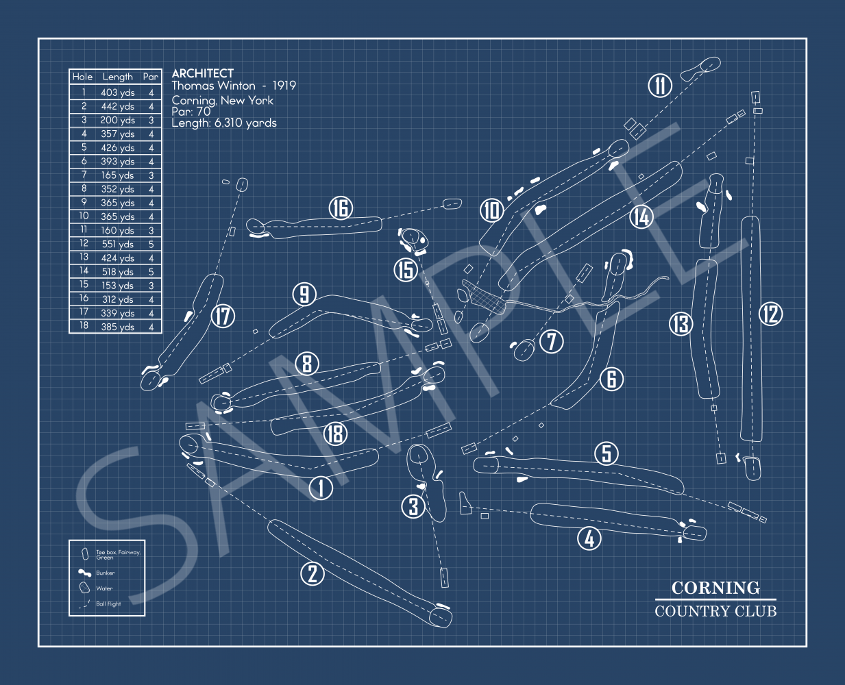 Corning Country Club Blueprint (Print)