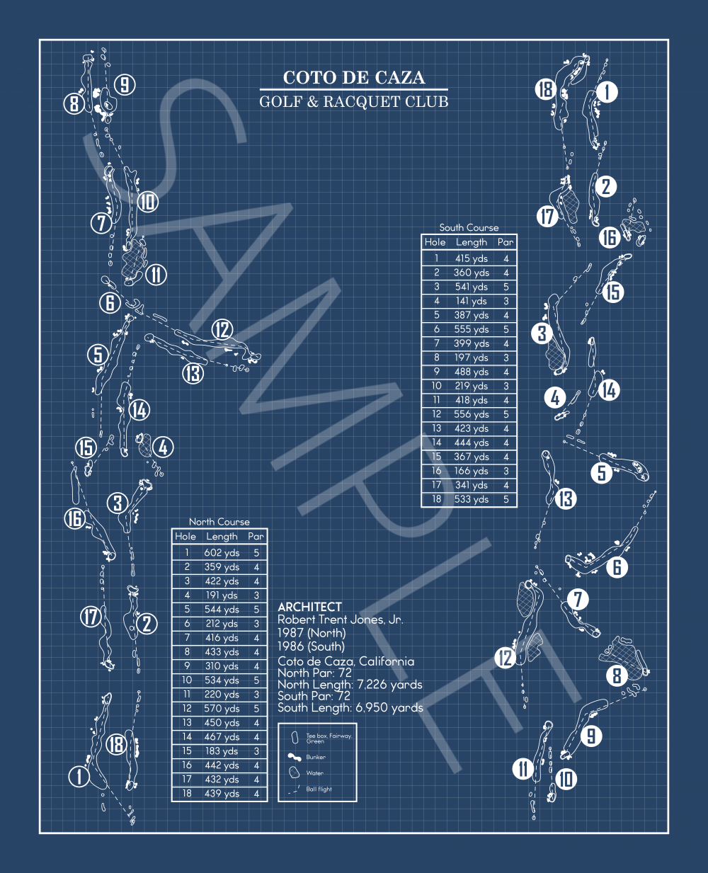 Coto de Caza Golf & Racquet Club Blueprint (Print)