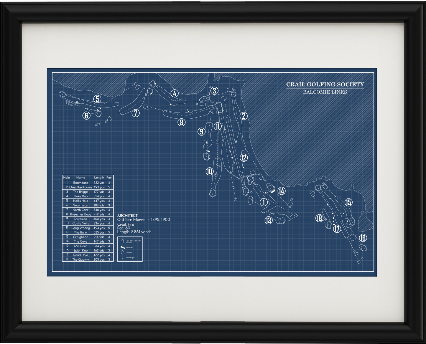 Crail Golf Society Balcomie Links Blueprint (Print)
