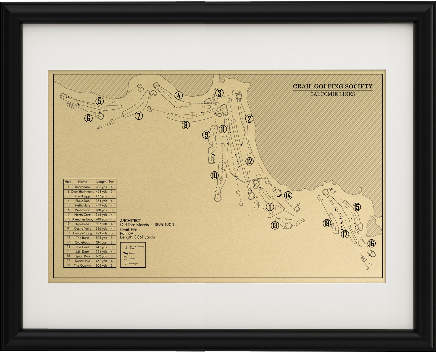 Crail Golf Society Balcomie Links Outline (Print)