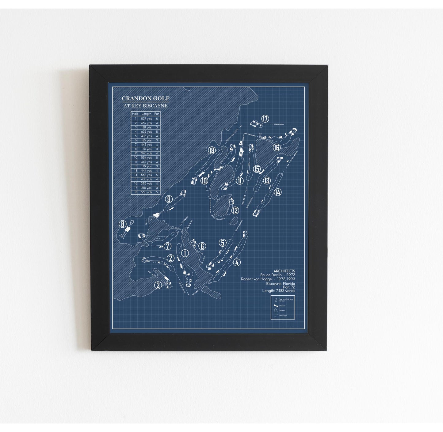 Crandon Golf at Key Biscayne Blueprint (Print)