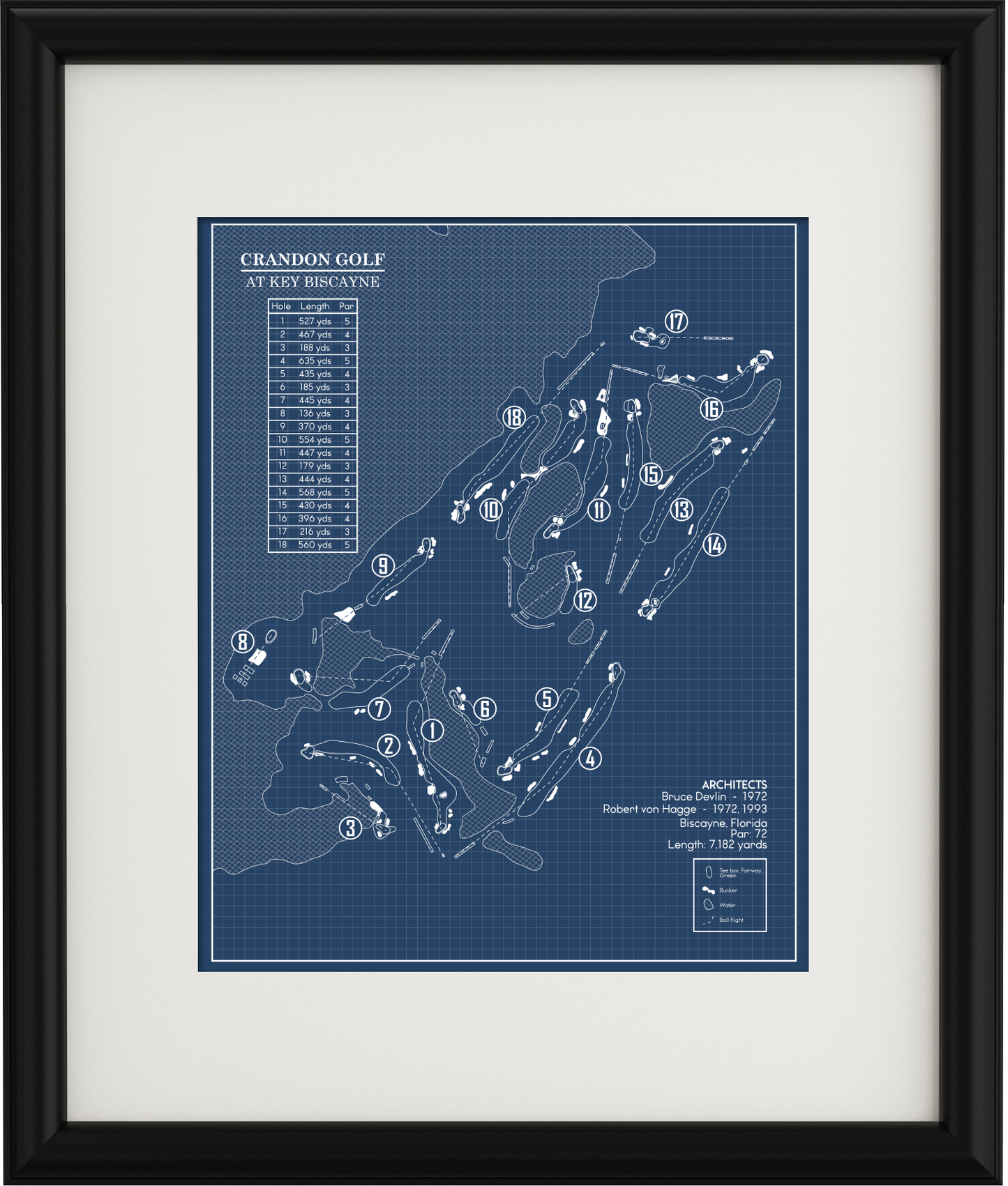 Crandon Golf at Key Biscayne Blueprint (Print)