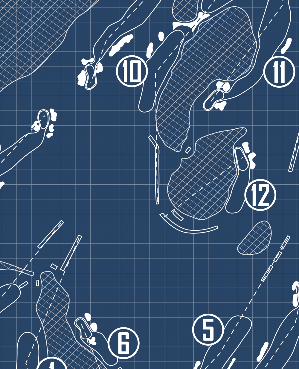 Crandon Golf at Key Biscayne Blueprint (Print)