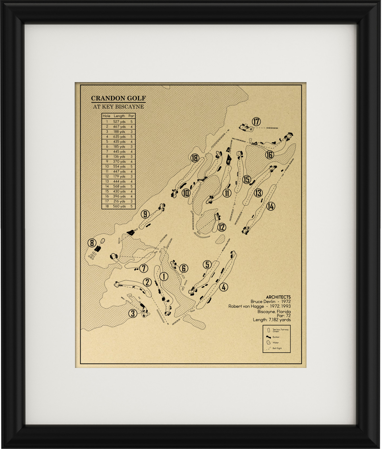 Crandon Golf at Key Biscayne Outline (Print)