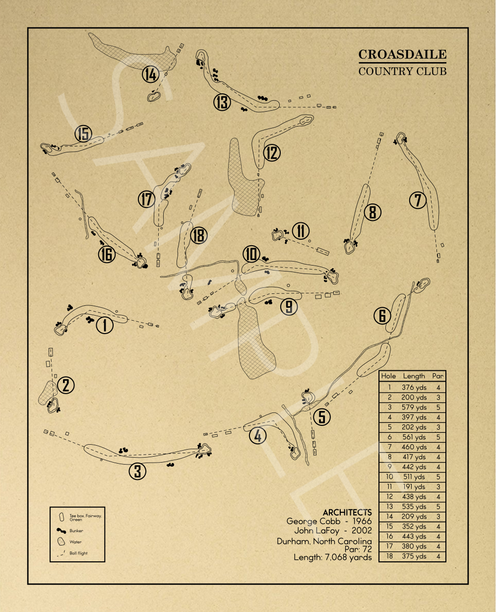 Croasdaile Country Club Outline (Print)