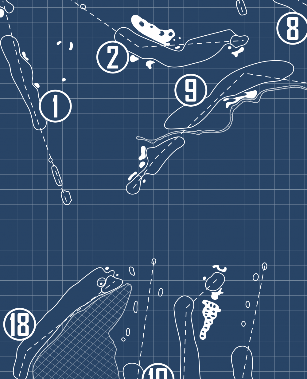 Crooked Stick Golf Club Blueprint (Print)