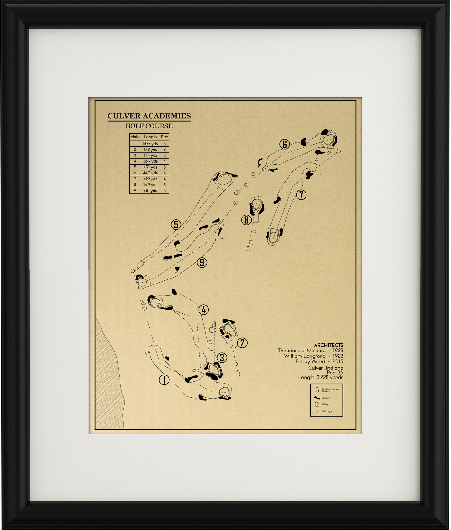 Culver Academies Golf Course Outline (Print)