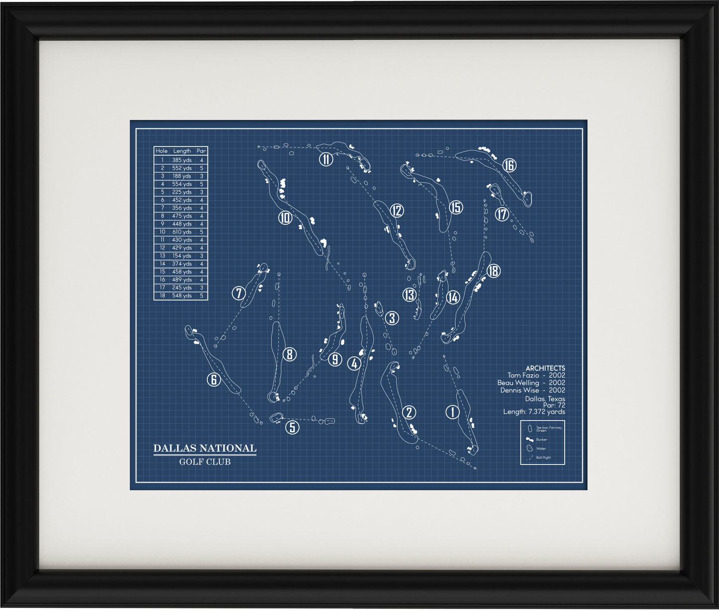 Dallas National Golf Club Blueprint (Print)