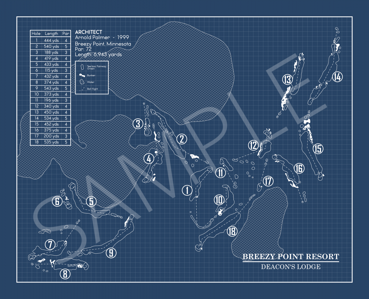 Deacon’s Lodge at Breezy Point Resort Blueprint (Print)