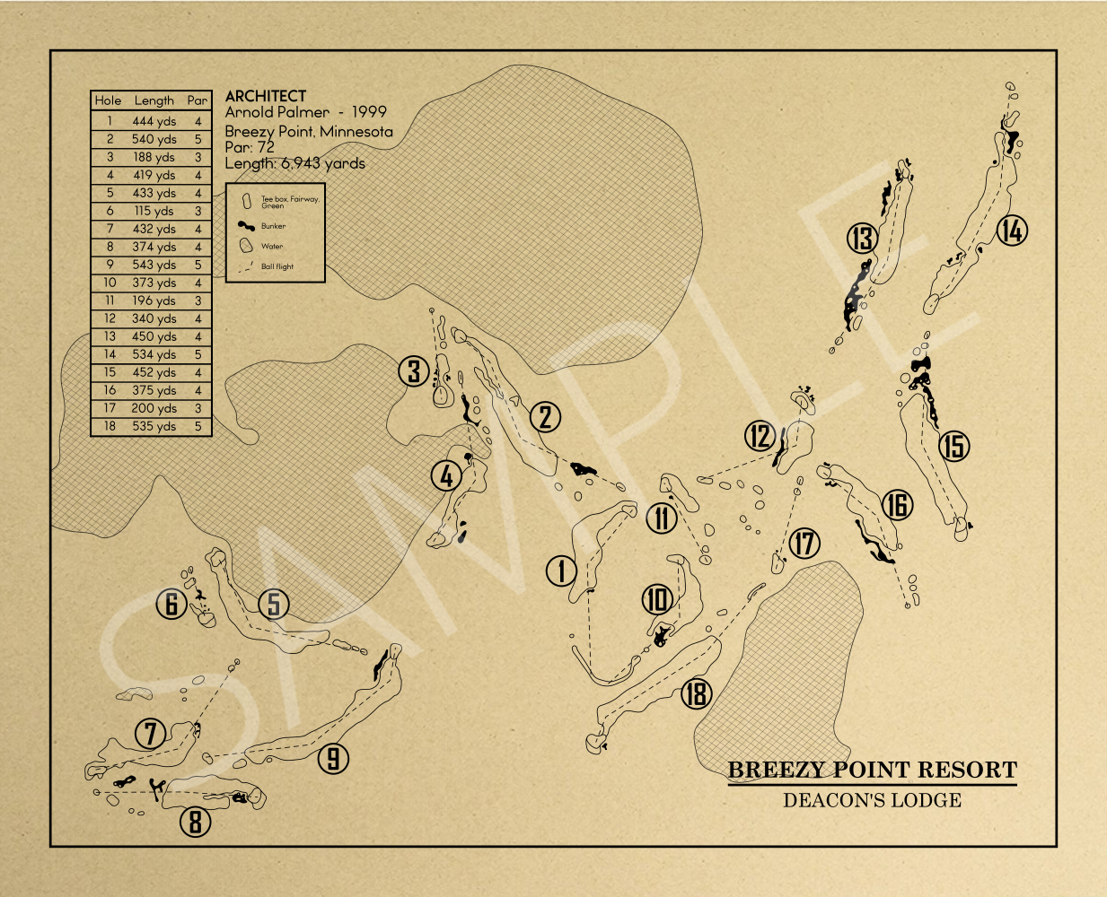 Deacon’s Lodge at Breezy Point Resort Outline (Print)