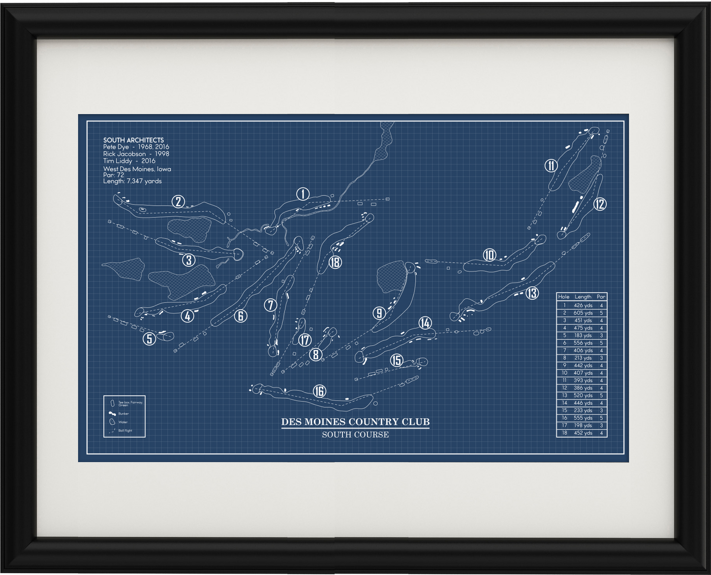 Des Moines Country Club South Course Blueprint (Print)