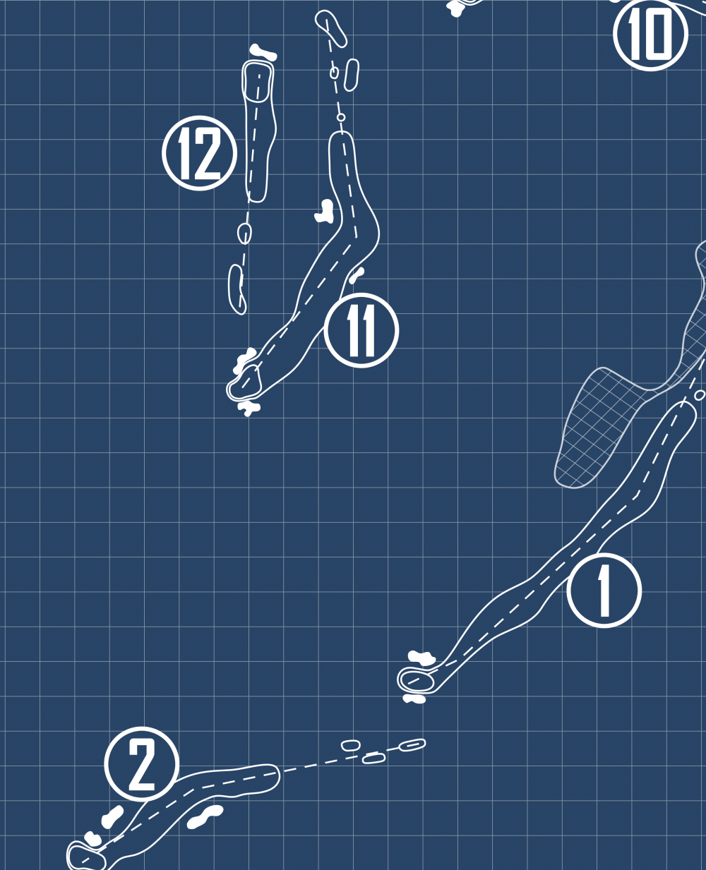 Dolphin Head Golf Club Blueprint (Print)
