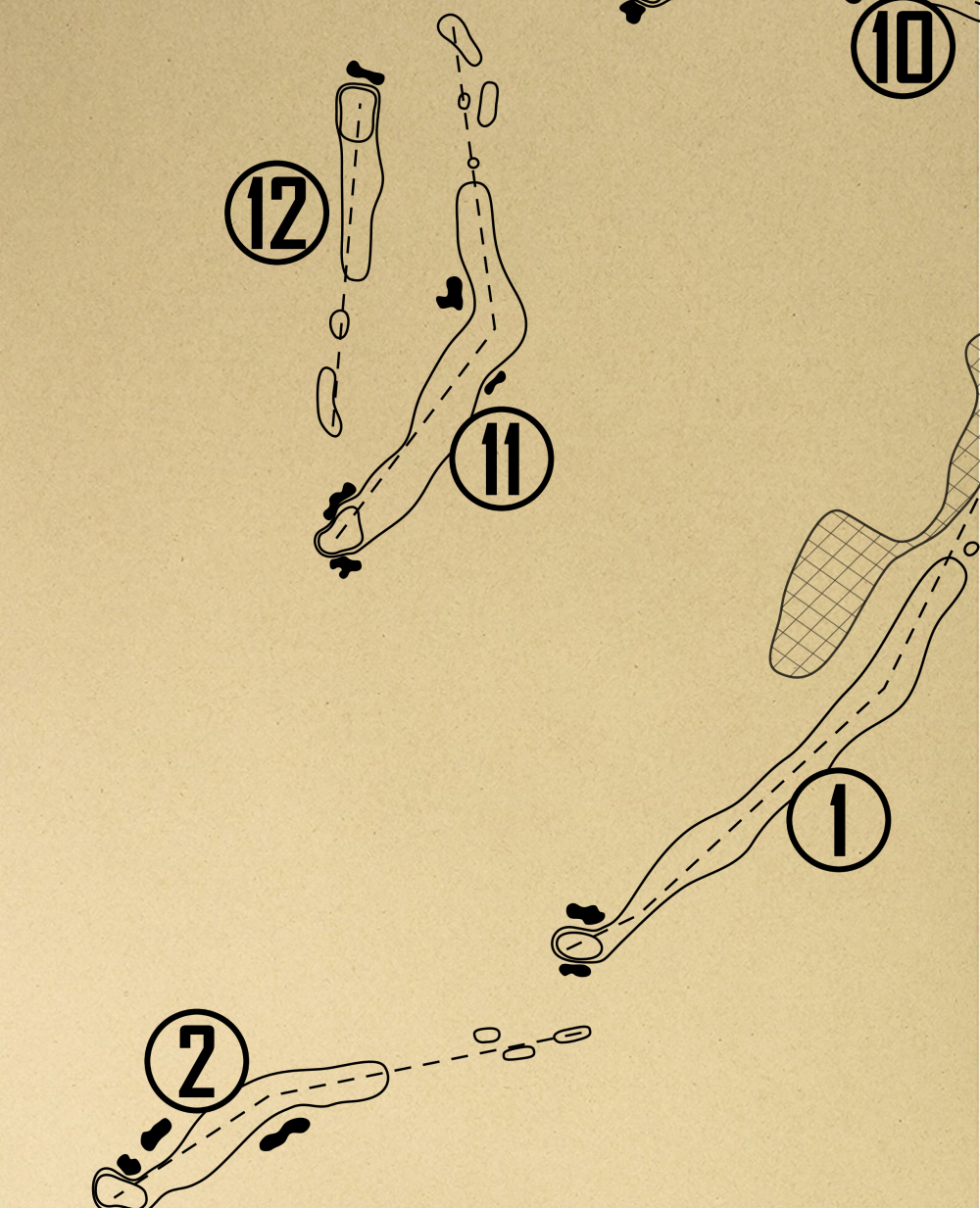 Dolphin Head Golf Club Outline (Print)