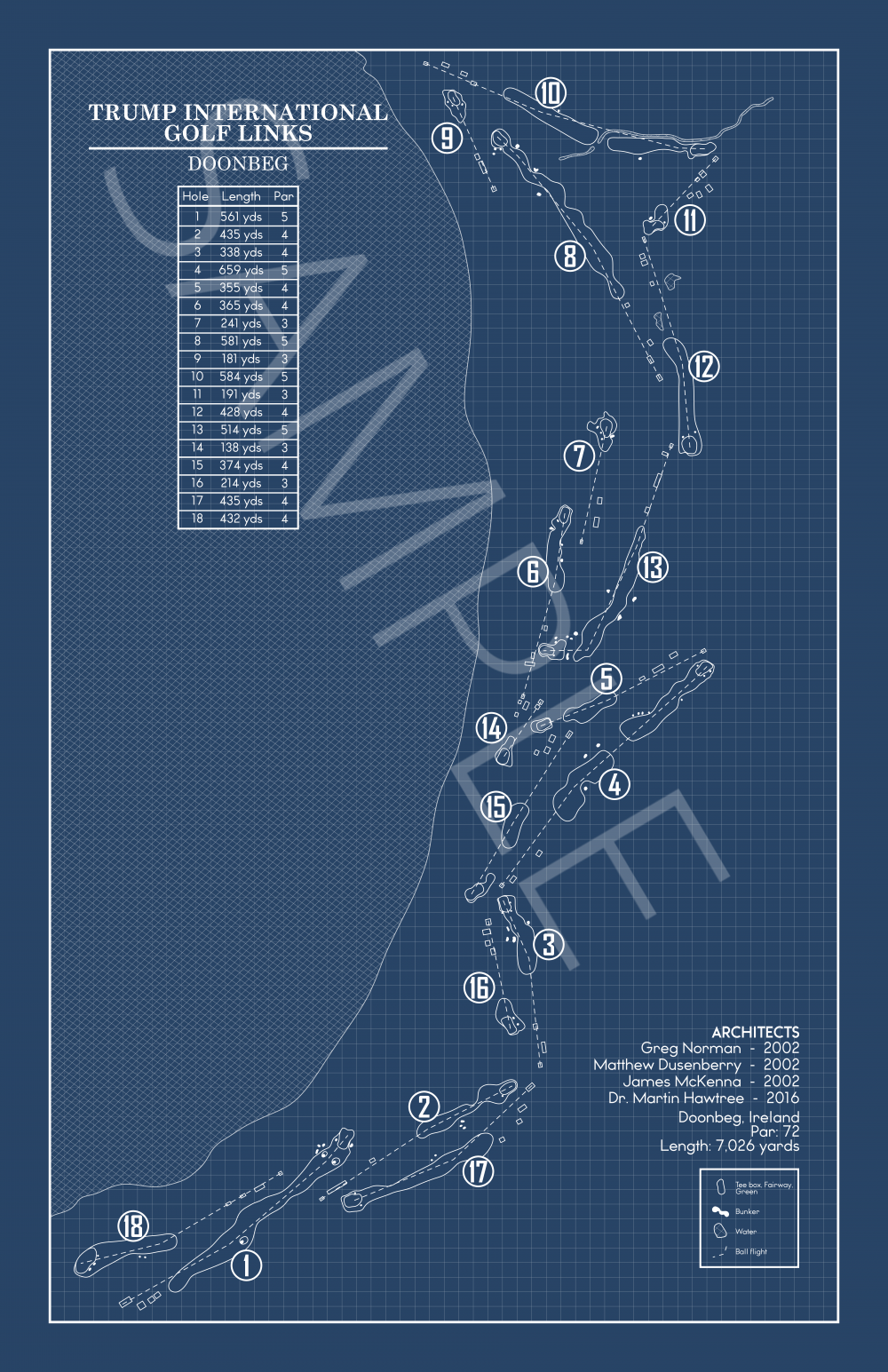 Trump International Golf Links Ireland Blueprint (Print)