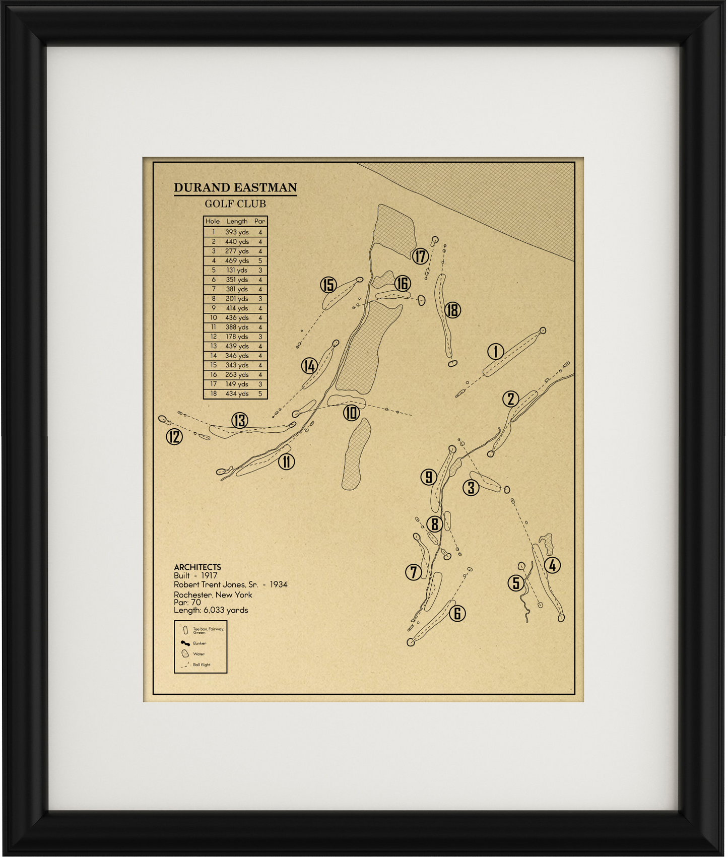 Durand Eastman Golf Club Outline (Print)