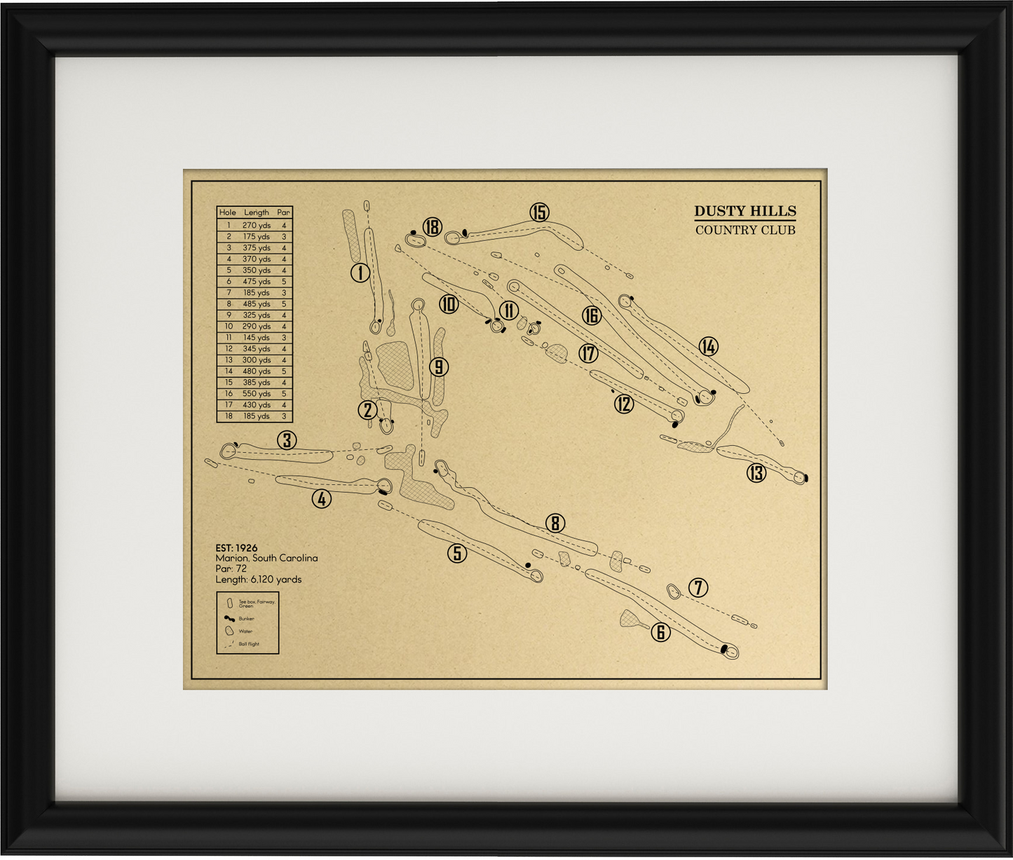 Dusty Hills Country Club Outline (Print)