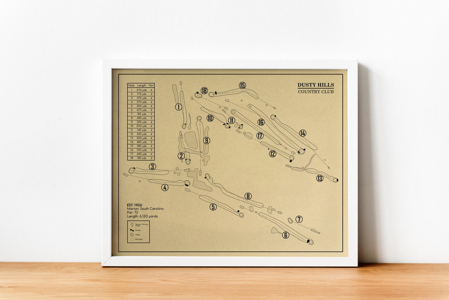 Dusty Hills Country Club Outline (Print)
